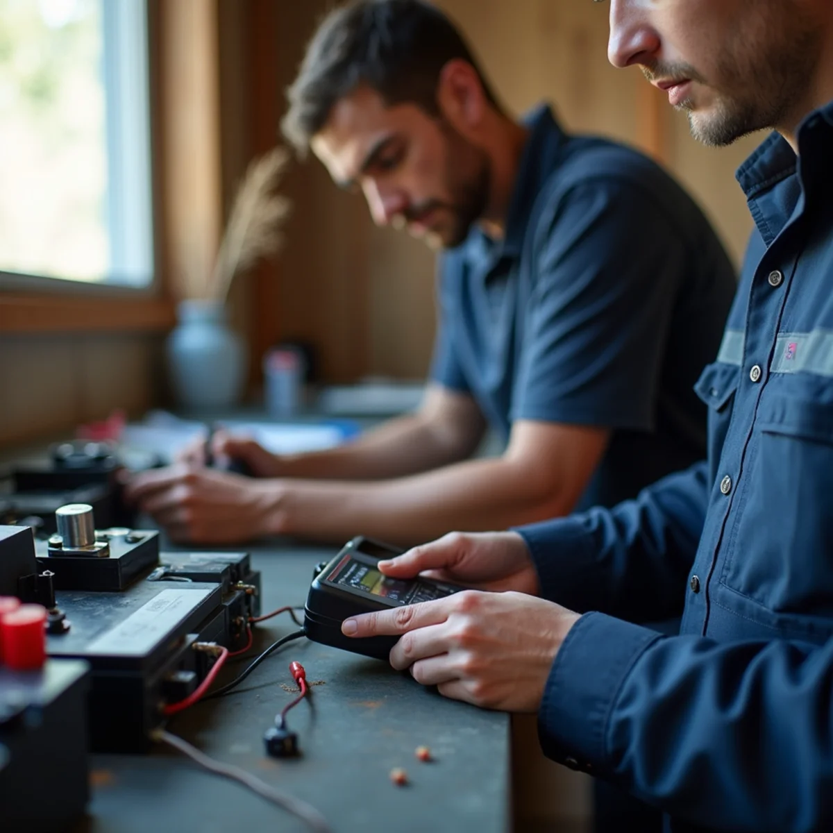Testing emergency battery backup power on sump pump system