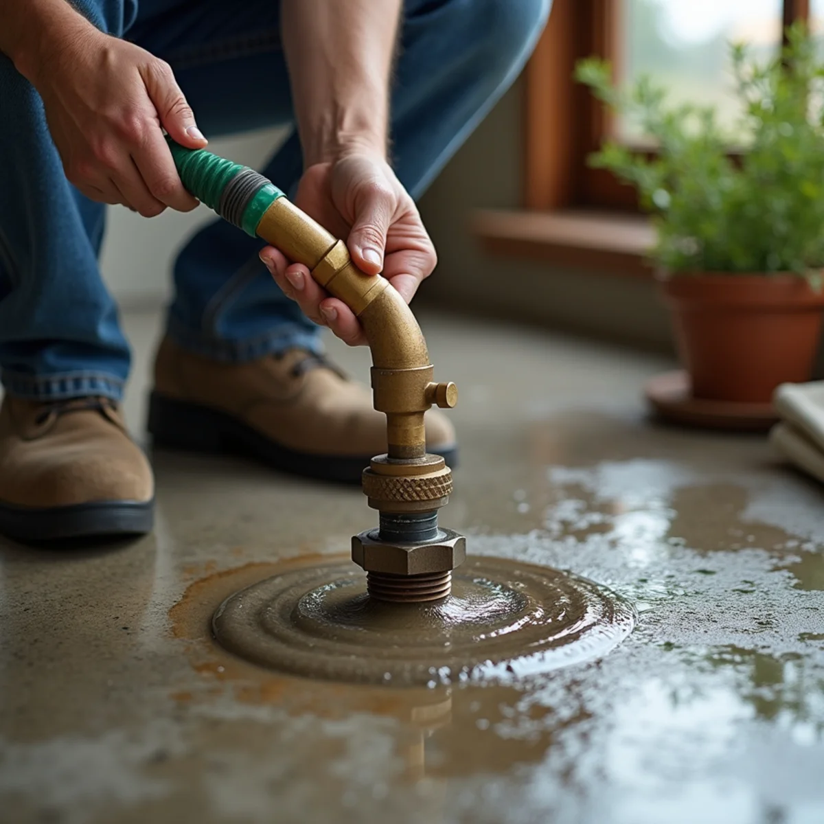 Flushing mineral sediment from water heater drain valve