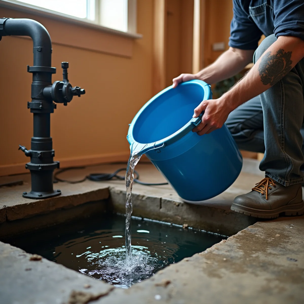 Testing sump pump motor operation prior to winter rains