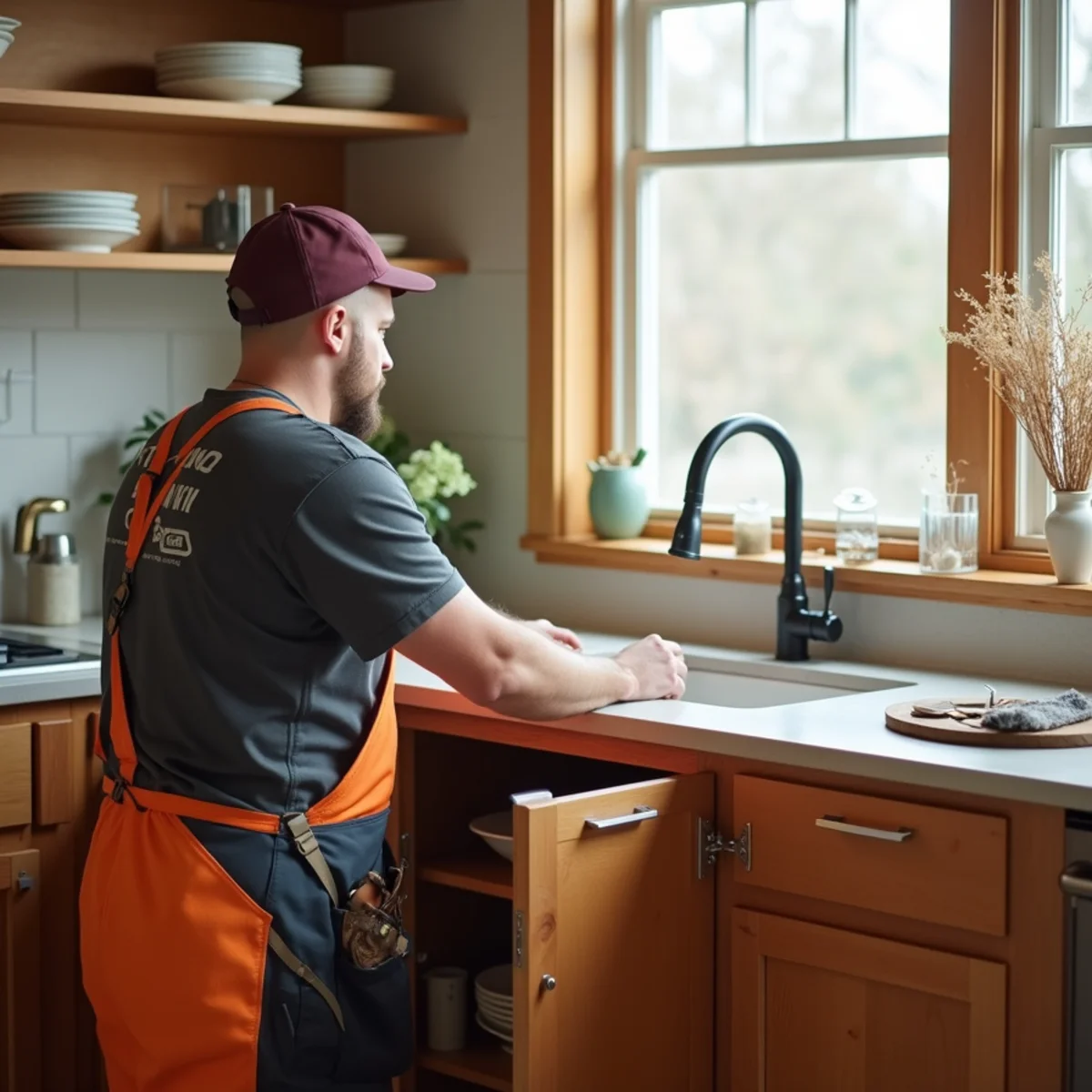 Opening kitchen vanity doors to warm plumbing lines during freeze