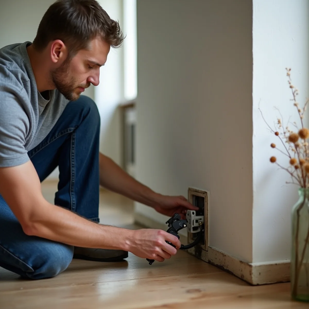 Checking electrical hazards near standing basement water