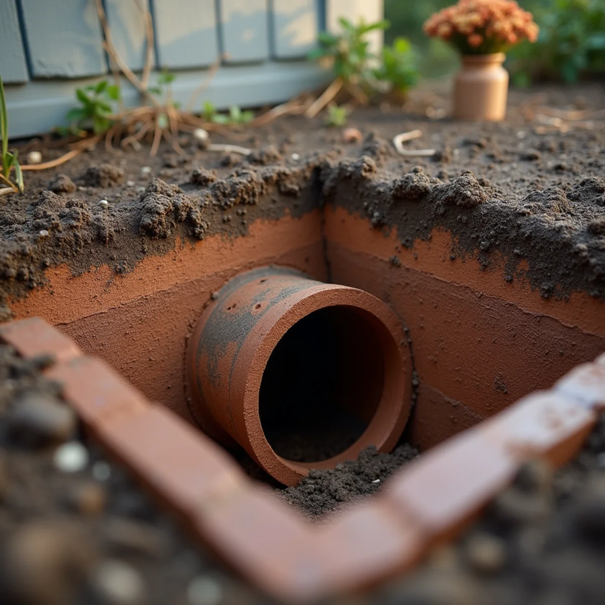 Vitrified clay sewer laterals typical of historic Portland homes