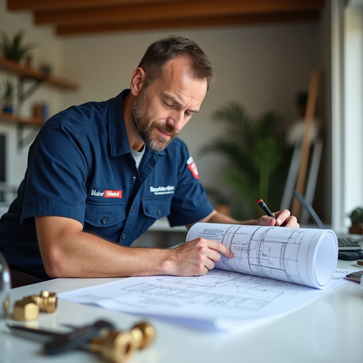 Licensed master plumber reviewing Portland plumbing schematics and technical guides