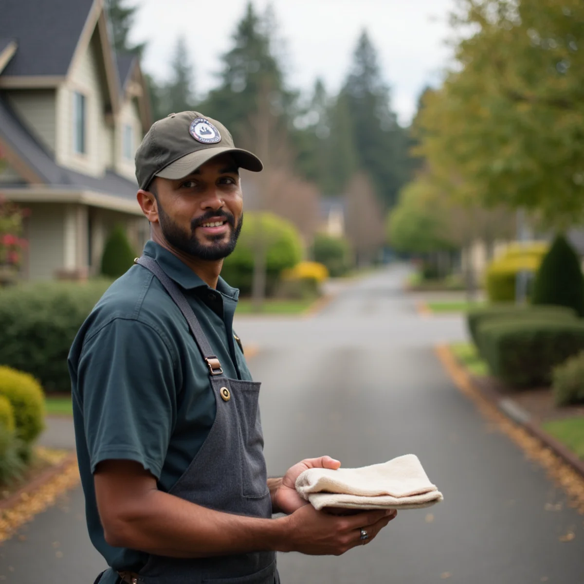 Residential neighborhood homes and plumbing service setting in Aurora, Oregon