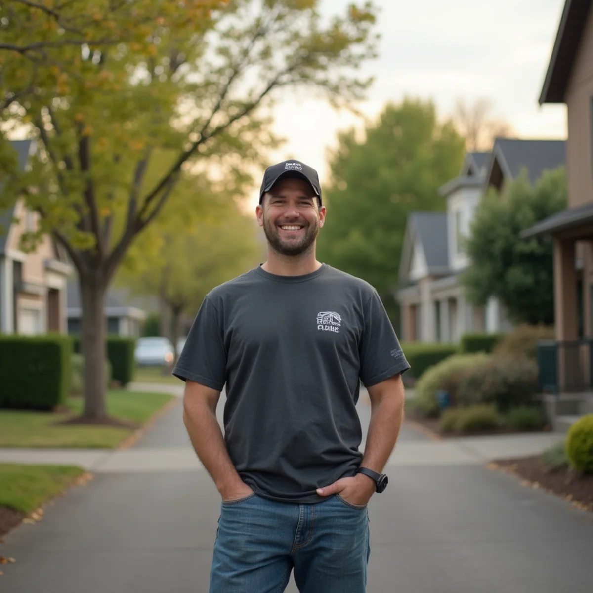 Residential neighborhood homes and plumbing service setting in Beaverton, Oregon