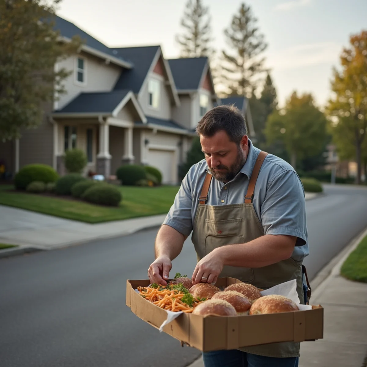 Residential neighborhood homes and plumbing service setting in Boring, Oregon
