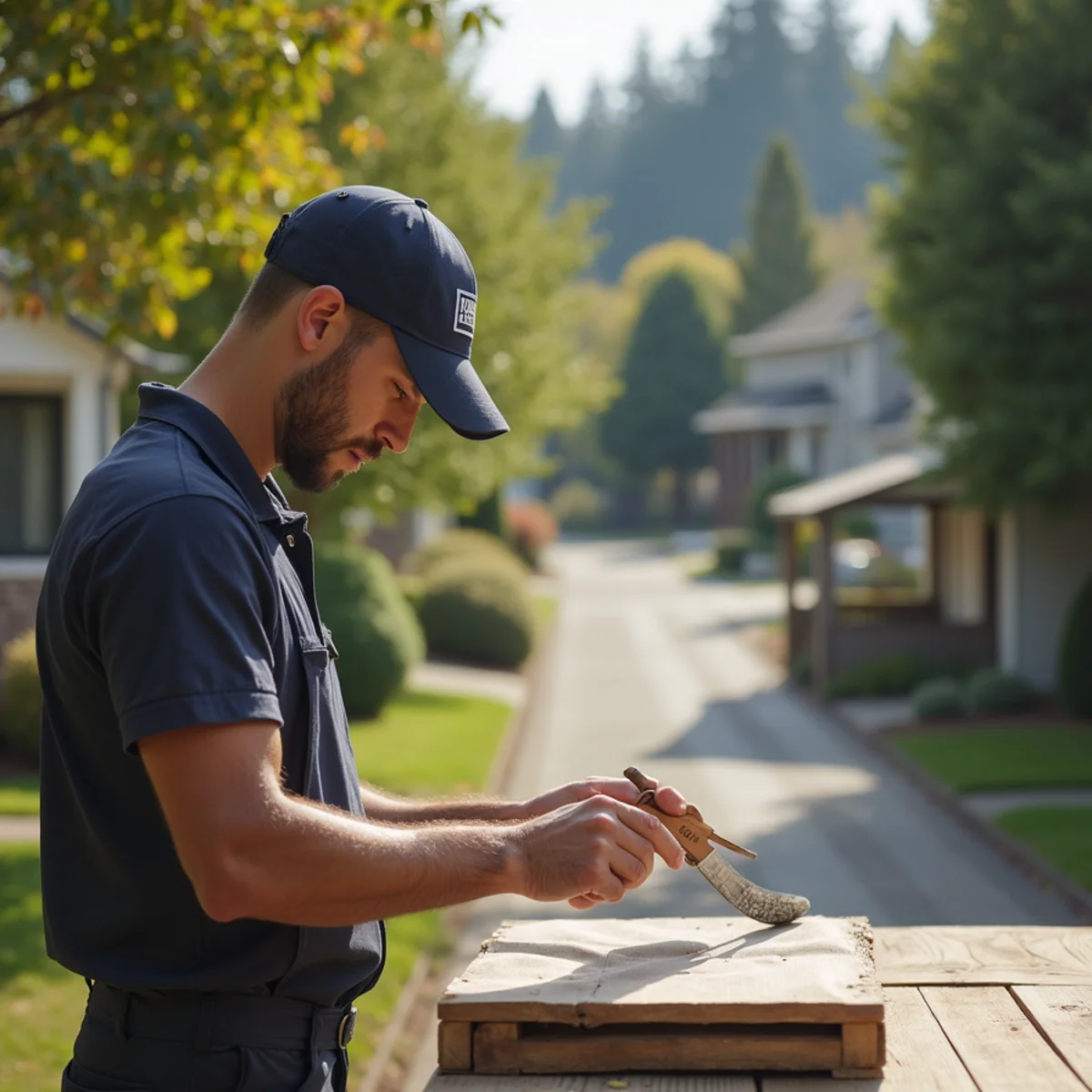 Residential neighborhood homes and plumbing service setting in Cedar Mill, Oregon