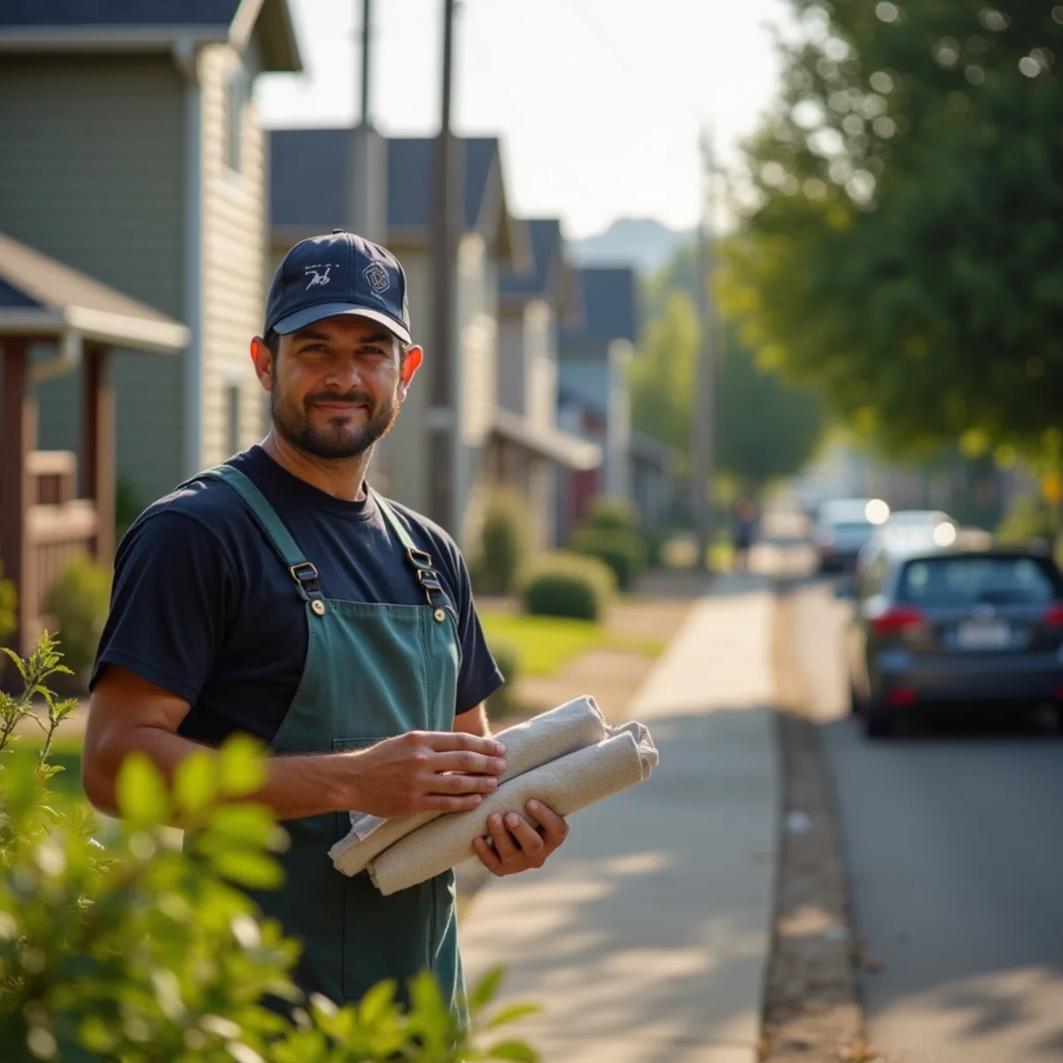 Residential neighborhood homes and plumbing service setting in Columbia City, Oregon