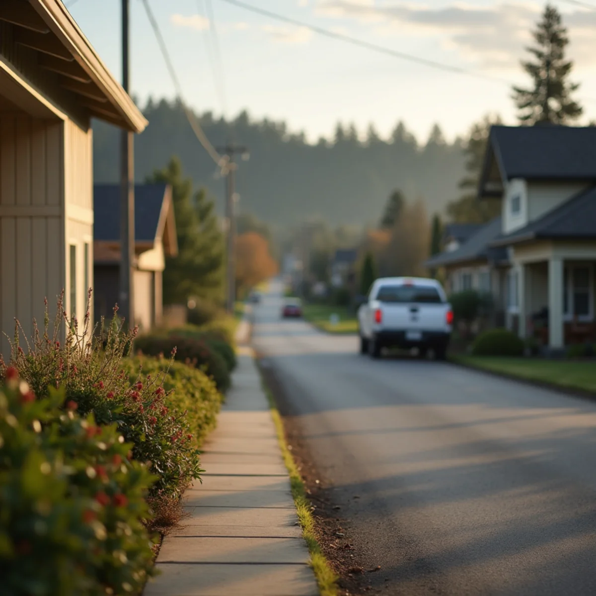 Residential neighborhood homes and plumbing service setting in Dallas, Oregon