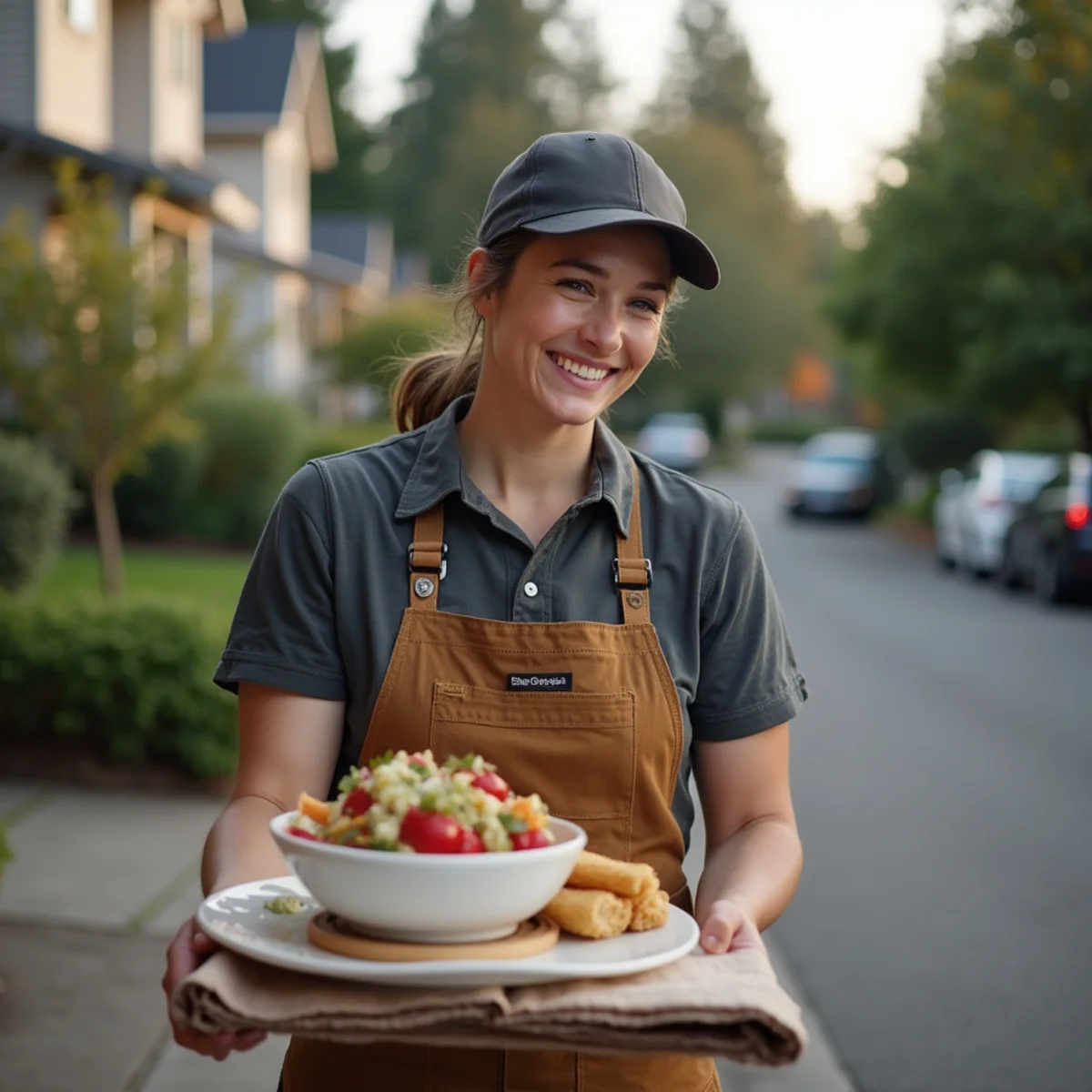 Residential neighborhood homes and plumbing service setting in Dundee, Oregon