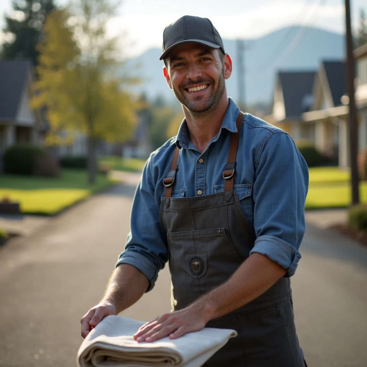 Residential neighborhood homes and plumbing service setting in Fairview, Oregon