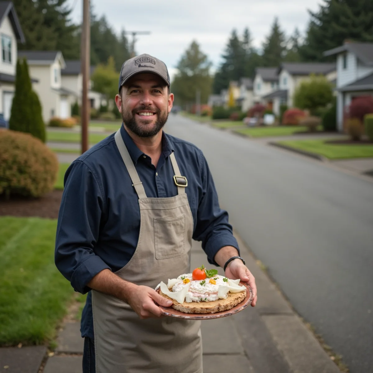 Residential neighborhood homes and plumbing service setting in Gaston, Oregon