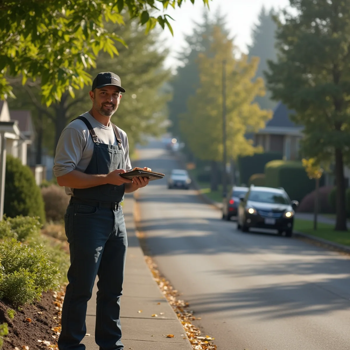 Residential neighborhood homes and plumbing service setting in Hillsboro, Oregon