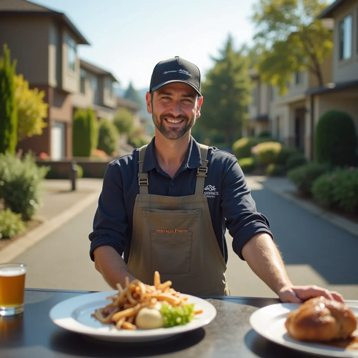 Residential neighborhood homes and plumbing service setting in Lake Oswego, Oregon