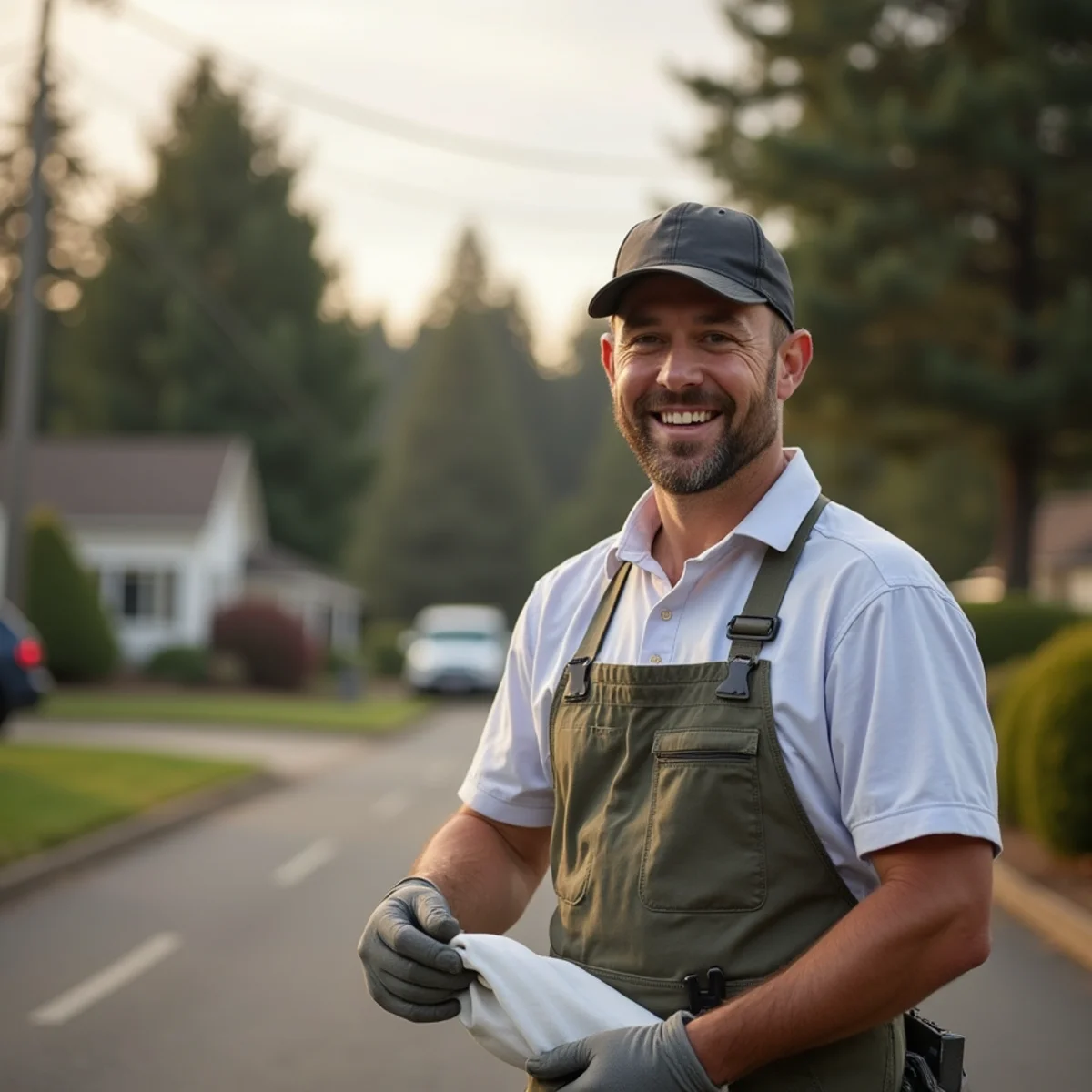 Residential neighborhood homes and plumbing service setting in Lebanon, Oregon