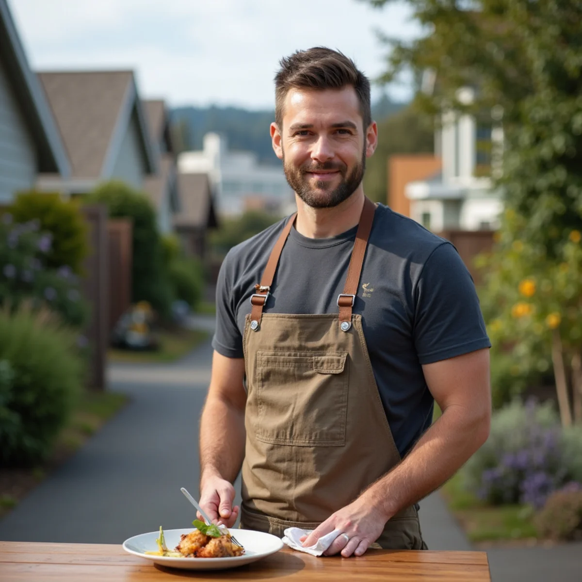 Residential neighborhood homes and plumbing service setting in Lincoln City, Oregon