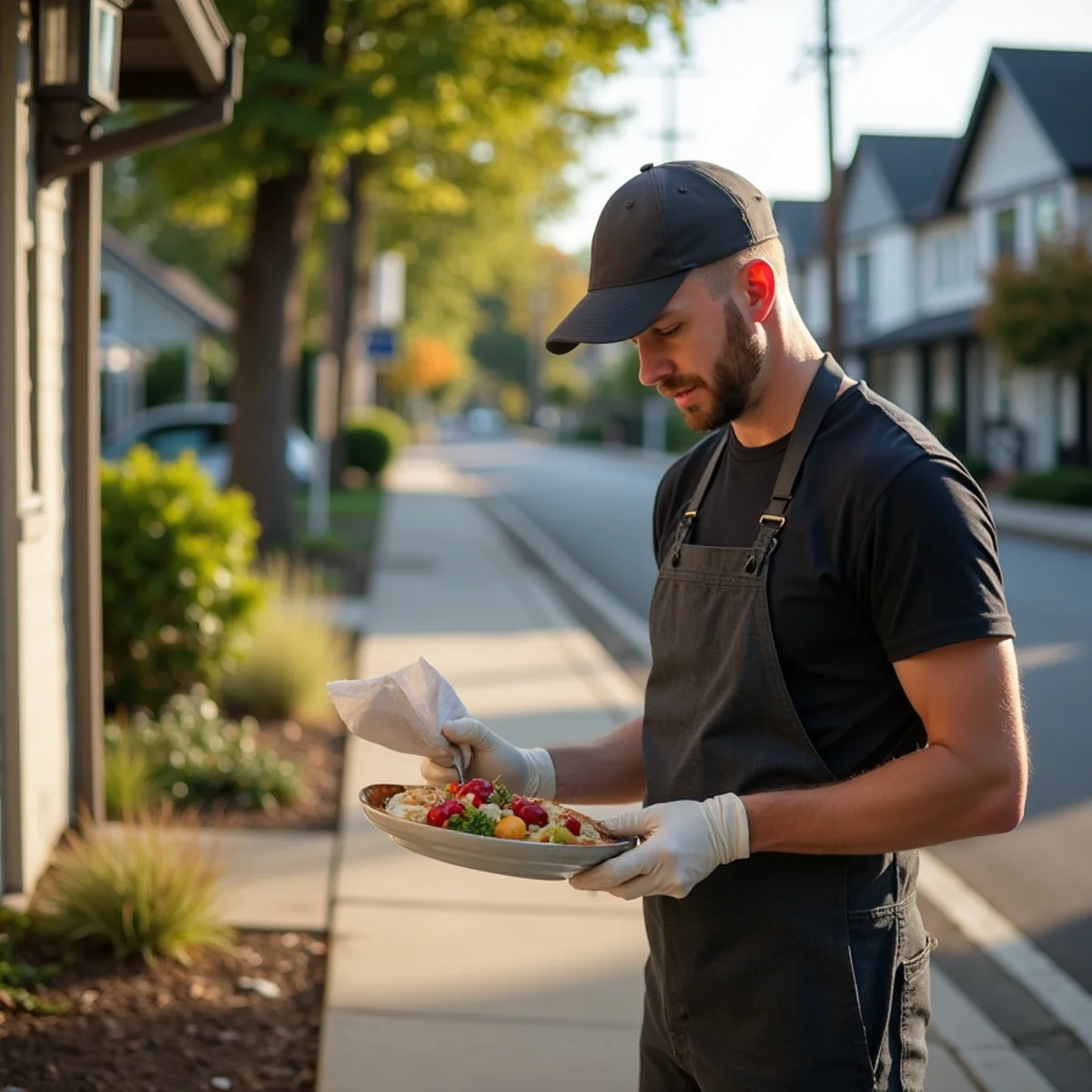 Residential neighborhood homes and plumbing service setting in McMinnville, Oregon