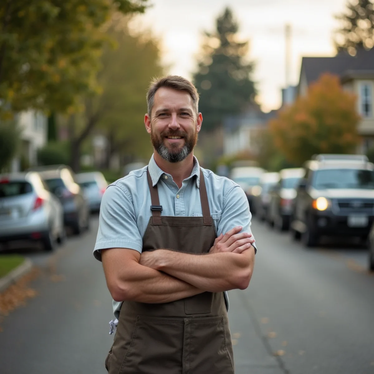 Residential neighborhood homes and plumbing service setting in Milwaukie, Oregon