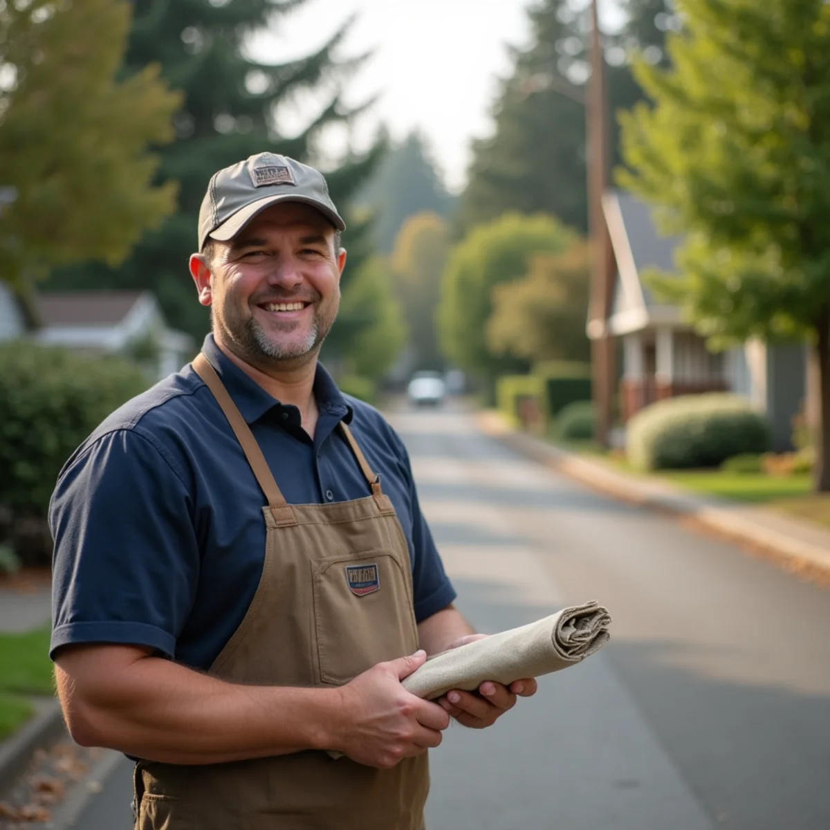 Residential neighborhood homes and plumbing service setting in Molalla, Oregon