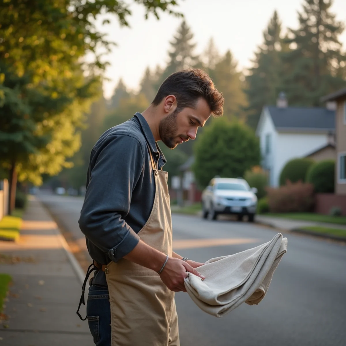 Residential neighborhood homes and plumbing service setting in Monmouth, Oregon
