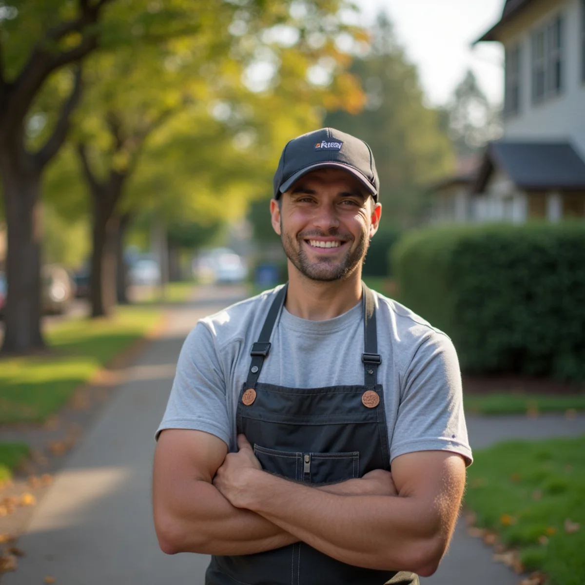 Residential neighborhood homes and plumbing service setting in Multnomah County, Oregon