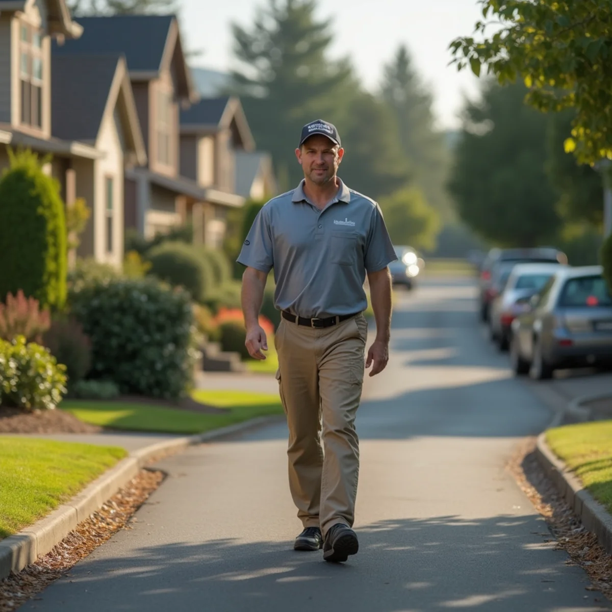 Residential neighborhood homes and plumbing service setting in North Plains, Oregon
