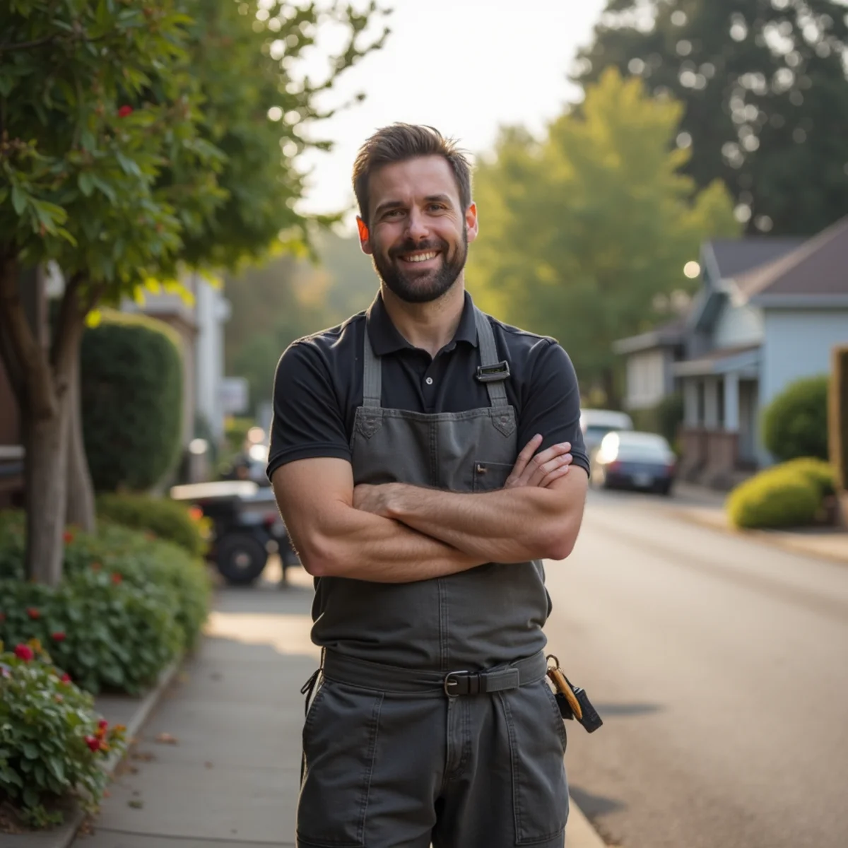 Residential neighborhood homes and plumbing service setting in Oregon City, Oregon