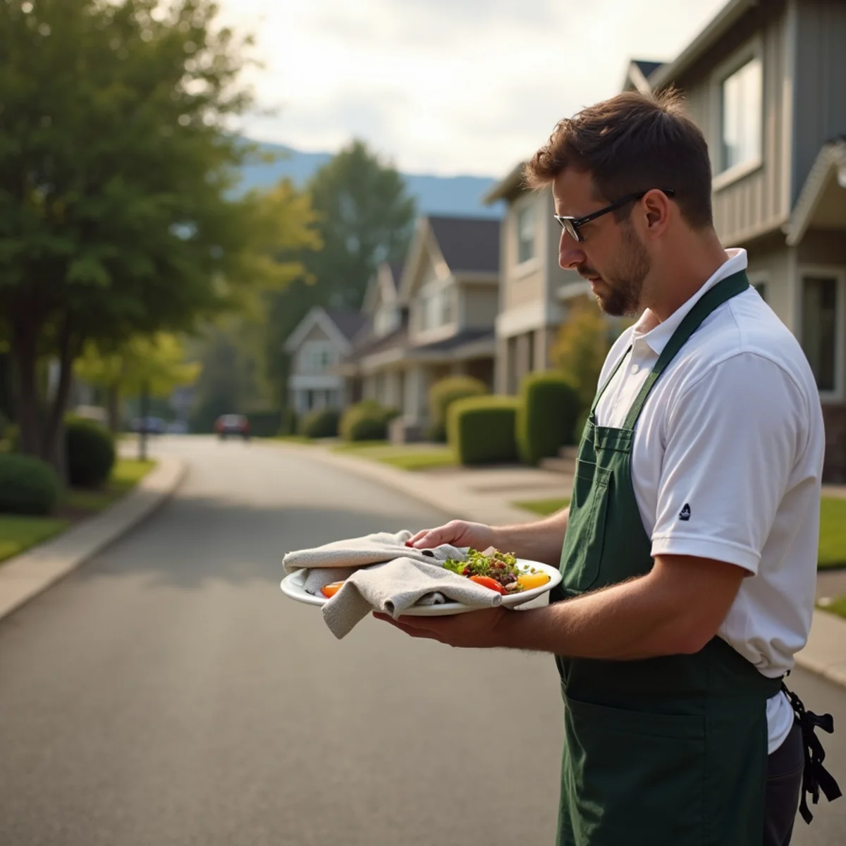 Residential neighborhood homes and plumbing service setting in Raleigh Hills, Oregon
