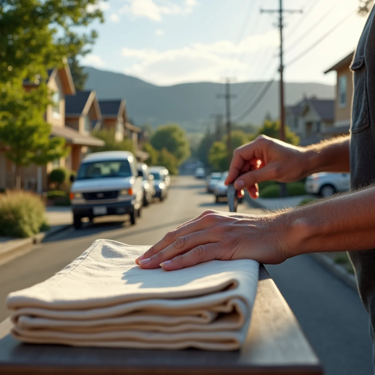 Residential neighborhood homes and plumbing service setting in The Dalles, Oregon