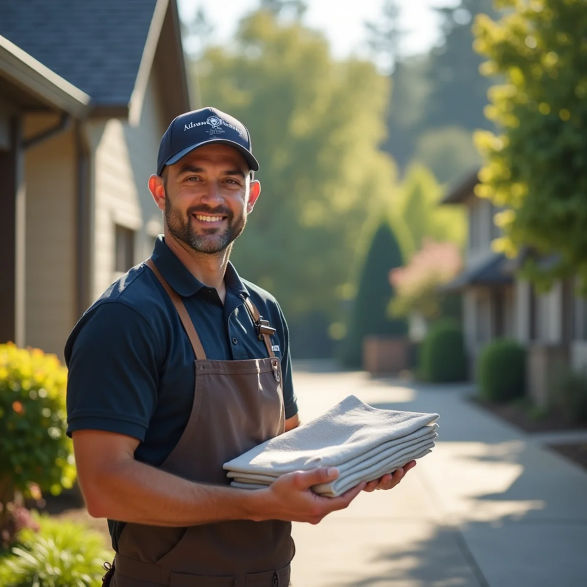 Residential neighborhood homes and plumbing service setting in Troutdale, Oregon
