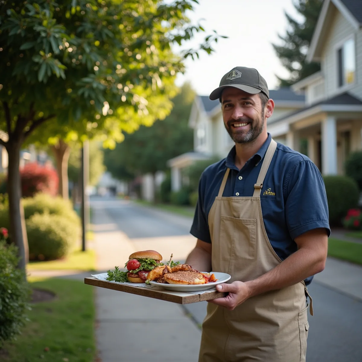 Residential neighborhood homes and plumbing service setting in Warren, Oregon